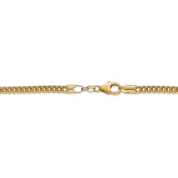 3mm 14k Yellow Gold Hollow Franco Chain Necklace, 20 Inch - Picture 4 of 8